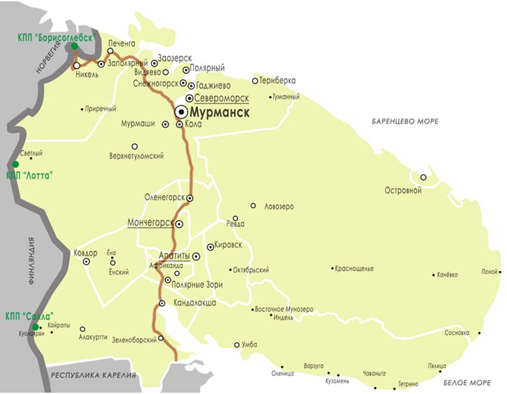 Карта мурманской области скачать